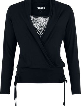 Langarmshirt - Ribbon Longsleeve - S bis XXL - für Damen - Größe XXL - schwarz - Frauen - female