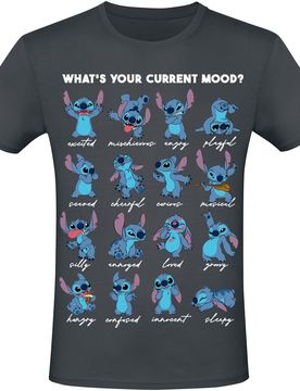 Disney T-Shirt - What's Your Current Mood? - S bis XXL - Größe L - grau - Lizenzierter Fanartikel - Unisex - unisex