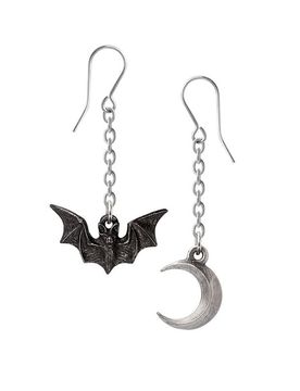 Gothic Ohrhänger - Lunatious - für Damen - schwarz/silberfarben - Frauen - female