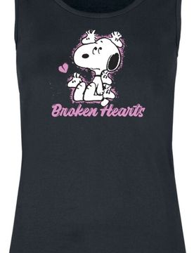 Tank-Top - Snoopy - Broken Hearts - S bis 3XL - für Damen - Größe L - schwarz - EMP exklusives Merchandise! - Frauen - female