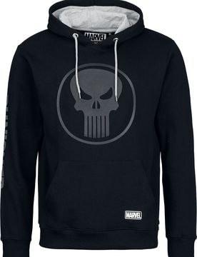 Marvel Kapuzenpullover - Skull Logo - S bis XXL - für Männer - Größe XL - schwarz/grau - Lizenzierter Fanartikel - Männer - male
