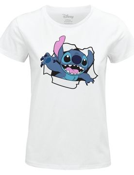 Disney T-Shirt - Tore Stitch - S bis XXL - für Damen - Größe L - weiß - Lizenzierter Fanartikel - Frauen - female