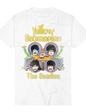 T-Shirt - Yellow Submarine Heads - S bis 3XL - für Männer - Größe 3XL - weiß - Lizenziertes Merchandise! - Männer - male