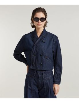 Para mujer. D25339-4639-G831 Chaqueta Cropped Peacoat (S), Casual, Algodón