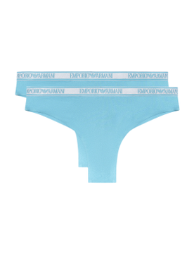 Para mujer. EW000404_AF19028 Set de 2 Tangas Iconic Microfiber (L), Azul, Homewear, Poliamida
