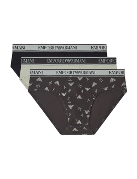 Para hombre. EM000369_AF20669 Set 3 Slips Logo , , gris (XXL), Homewear, Algodón