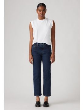 Para mujer. 36200-0179 Jeans 501 Crop Salsa Stonewash (29/26), Azul, Casual, Algodón, Denim, Sostenible