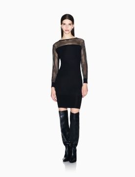 Para mujer. XW001324AF13781MC108 Vestido Bodycon (S), Casual, Fiesta, Lana, Acrílico, Manga larga