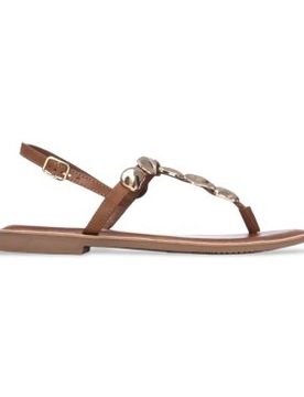 Para mujer. 16329303-CAMEL Sandalias de Piel 163293 (38), Plano, Hebilla, Casual