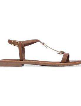 Para mujer. 16329501-CAMEL Sandalias de Piel 163295 (36), Plano, Hebilla, Casual, Clásico