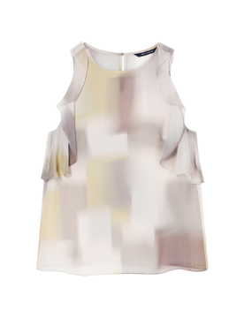 Para mujer. XW001965AF21554F1060 Blusa Fluida (S), Casual, Clásico, Viscosa, Sin mangas / Tirantes