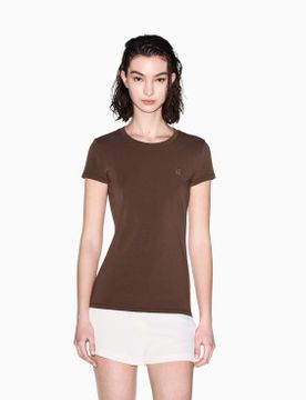 Para mujer. XW002333AF16294U6136 Camiseta Ajustada (S), Casual, Algodón, Manga corta