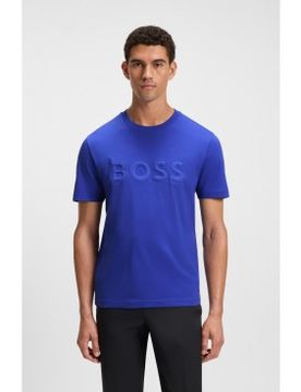 Para hombre. 50548411 Camiseta de punto de algodón con logo en 3D (L), Casual, Manga corta