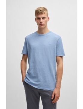 Para hombre. 50508243 Camiseta de punto de algodón con detalle de logo (L), Casual, Manga corta