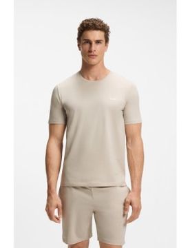 Para hombre. 50515312 Camiseta Algodón elástico con logo bordado (S), Casual, Manga corta