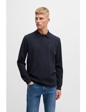 Para hombre. 50520710 Polo de algodón con estructura de rejilla (M), Casual, Manga larga