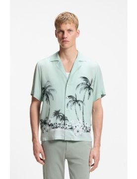 Para hombre. 50559632 Camisa Regular fit con estampado (S), Casual, Viscosa, Manga corta