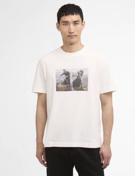 Para hombre. MTS1585 Camiseta Hellen Photographic (M), Beige, Casual, Algodón, Manga corta