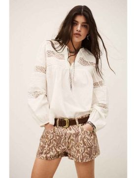 Para mujer. 1E26NAMI Blusa Nami (34), Casual, Algodón, Manga larga