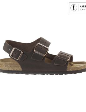 Para hombre. 34873 Sandalias Milano Oiled de piel (Ajuste Estrecho) (46), Plano, Hebilla, Casual, Habana