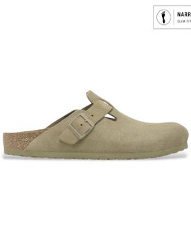 Para mujer. 1025844 Zuecos de Piel Boston (Ajuste Estrecho) (36), Plano, Ninguno, Casual