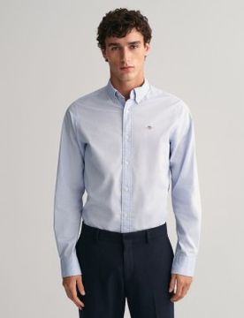 Para hombre. 3000300 Camisa Oxford Pinpoint Regular Fit (S), Casual, Fiesta, Algodón, Clásico, Manga larga, Sostenible