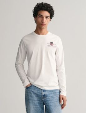 Para hombre. 2004058 Camiseta Medium Archive Shield (XS), Casual, Algodón, Manga larga