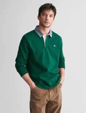 Para hombre. 2004082 Polo de cambray (4XL), Casual, Algodón, Manga larga