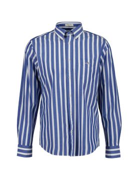 Para hombre. 3260012 Reg Classic Poplin Wide Stripe (S), Casual, Algodón, Clásico, Manga corta, Manga larga