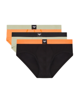 Para hombre. EM002154_AF20673 Set 3 Slips Essential Logolabel , , naranja (M), Homewear, Algodón