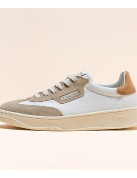Unisex. 258411117005_017 Baskets en cuir N5841 Multi Material (42), Tissu, Plat, 1 à 3 cm, Lacets, Casuel