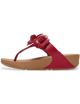 Para mujer. A4N-D47 Sandalias de Piel Lulu Flower Toe-Post (41), 3 a 5cm, Ninguno, Casual, Burdeos
