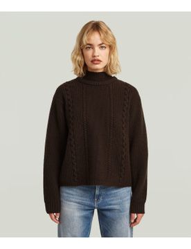 Para mujer. D27730-D770-A926 Jersye Cable double collar (XS), Casual, Lana, Clásico, Manga larga
