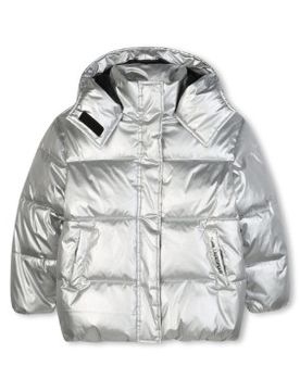 Para niña. Z30602 Abrigo Modern (14Y= 162cm), Plata, Casual, Poliéster, moda infantil