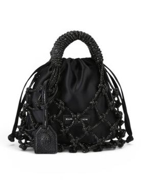 Sac en macramé noir (OSFA), Casuel, Tissu