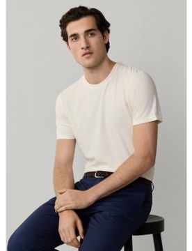 Para hombre. HM5000080 Camiseta Swim rose de lino (L), Casual, Algodón, Manga corta