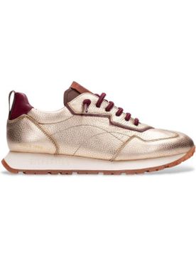 CHI254312 Baskets en cuir Kansas Bolmet gold (40), Doré, Plat, 1 à 3 cm, Lacets, Casuel