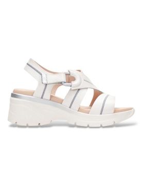 Para mujer. HV264570 Sandalias Cedro roto (36), Piel, 3 a 5cm, Velcro, Casual