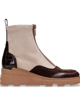 Para mujer. CHI243711 Botines de piel con cuña (39), 3 a 5cm, Cremallera, Casual