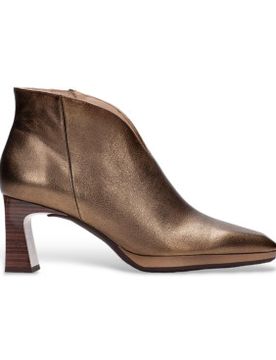 HI243576 Bottines en cuir Golden Menorca (41), Doré, 5 à 8 cm, Fermeture éclair, Casuel