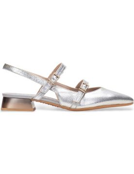 Para mujer. HV253922 Sandalias de Piel Dali (36), Plata, 1 a 3cm, Hebilla, Casual, Fiesta