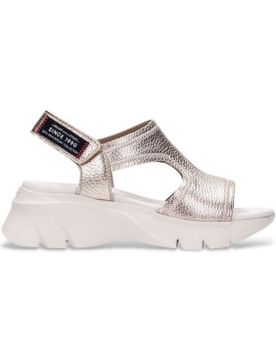 HV254010 Sandales Golden Dakar (42), Cuir, Doré, 5 à 8 cm, Velcro, Casuel