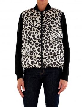 W H 814 00 T 359A Gilet imprimé animal beige, noir (38), Casuel, Polyester
