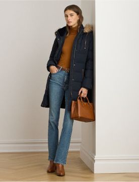 Para mujer. 297957509008 Abrigo de plumón con pelo sintético (XS), Casual, Poliéster