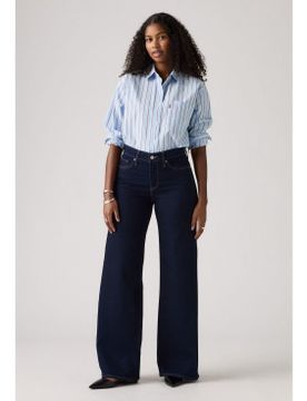 Para mujer. 001PZ-0009 Jeans 318 Moldeadores de pierna ancha (29/32), Casual, Algodón, Denim