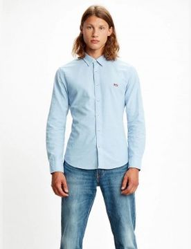 Para hombre. 86625-0005 Camisa Slim Fit Battery Housemark (S), Casual, Algodón, Manga larga