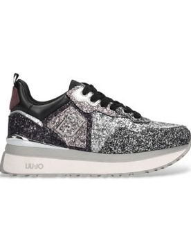 Para mujer. BF5009TX007S3810 Zapatillas con plataforma y brillos (38), Piel, 3 a 5cm, Cordones, Casual