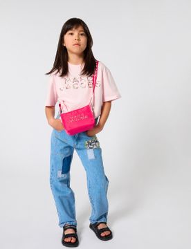 Para niña. W60746 Camiseta cuello redondo (6Y= 114/119cm), Casual, Algodón, Manga corta, moda infantil
