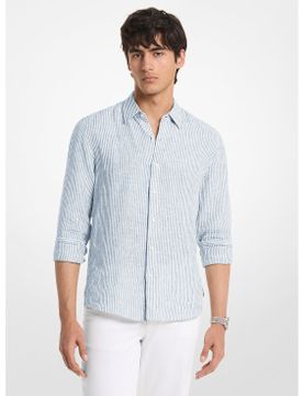 Para hombre. CS64005GXE Camisa de lino (M), Casual, Manga larga