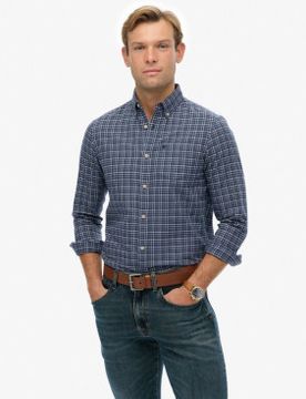 Para hombre. M4011042A Camisa Premium Check Oxford (L), Casual, Algodón, Manga larga